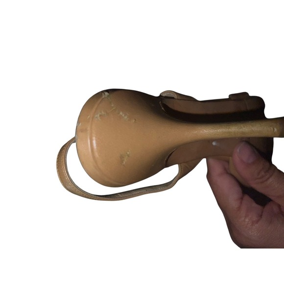 Jimmy Choo Slingback Beige Leather  US7 Heel 7.5cm elegant avant garde - Picture 9 of 9